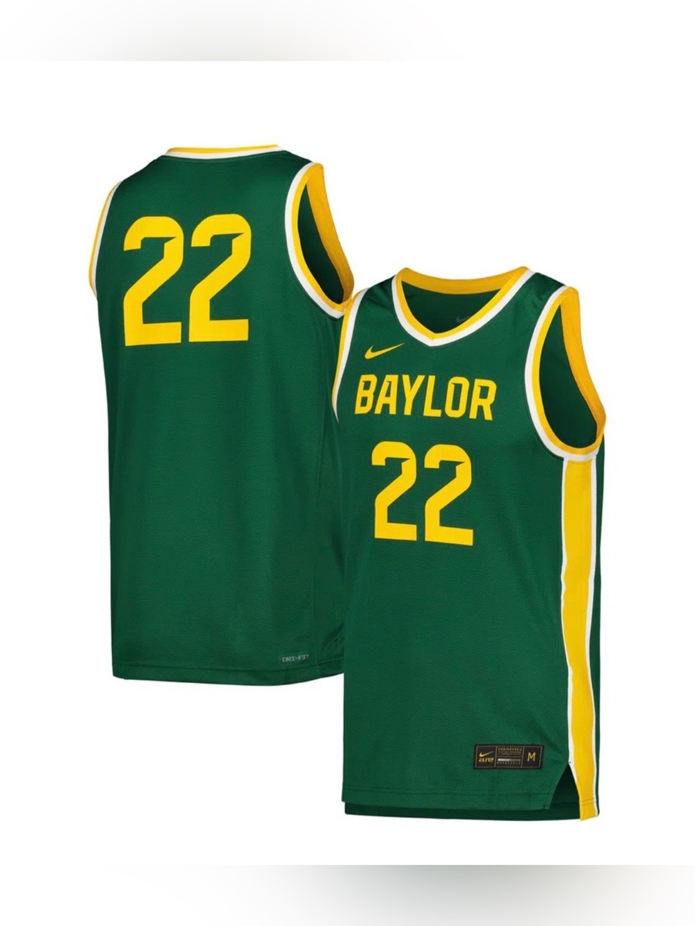 Nike Baylor Bears #22 Replica Green Basketball Jersey Small